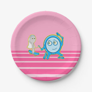 Assiettes En Carton Le Rhyme De La Nourriture S'Éloigne Avec La Cuillè