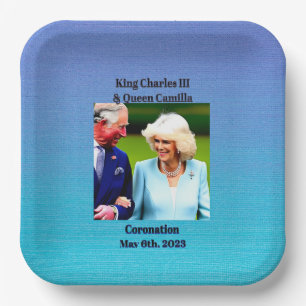 Assiettes En Carton Le roi Charles III et la reine du couronnement de