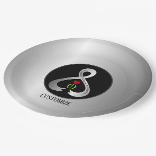 Assiettes En Carton Le ruban de sensibilisation de Parkinson