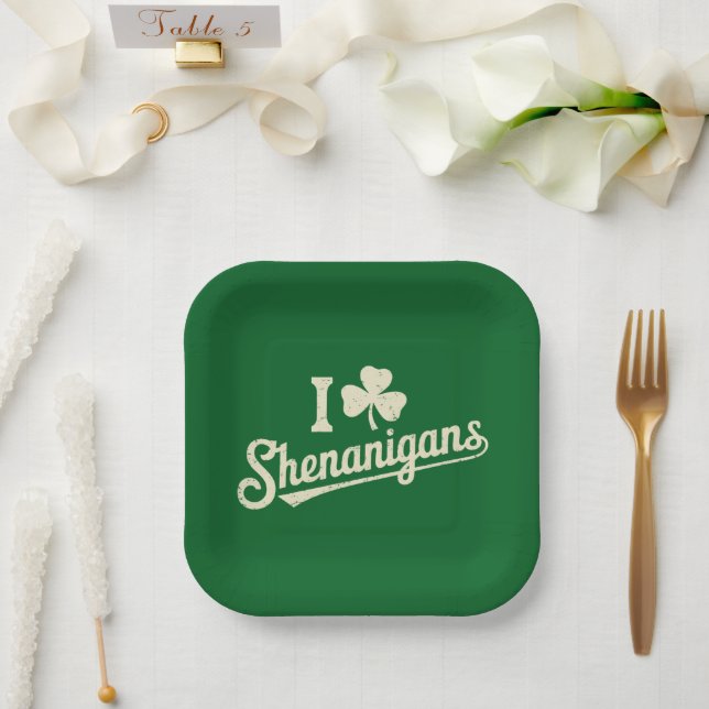 Assiettes En Carton Le Shamrock de Green Funny Irish Patty Saint Patri (Mariage)