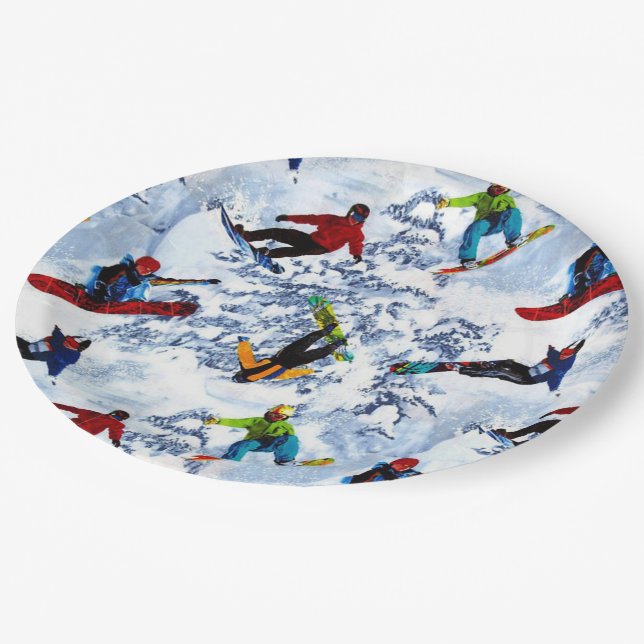 Assiettes En Carton Le snowboard n'est pas tout (Angle)