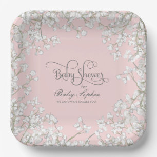 Assiettes En Carton Le souffle du bébé de manuscrit de baby shower d