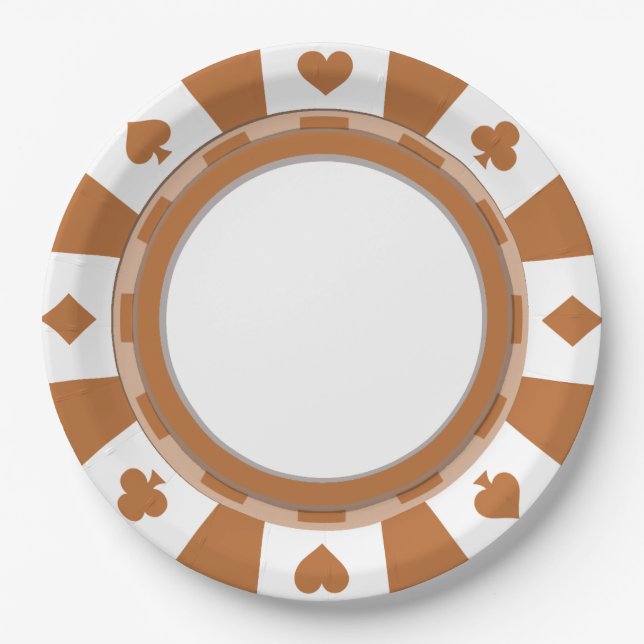 Assiettes En Carton Le style de la fête du joueur de poker (Devant)