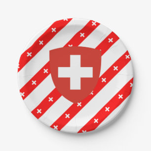 Assiettes En Carton Le Suisse barre le drapeau