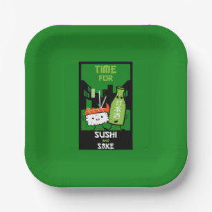 Assiettes En Carton Le Sushi Et Le Sake