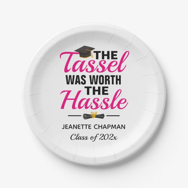 Assiettes En Carton Le Tassel Vaut La Diplôme Hassle (Devant)