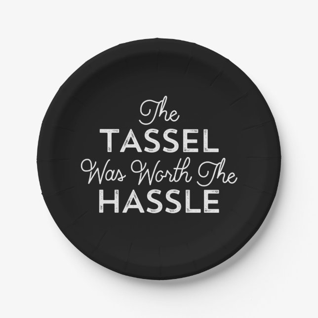 Assiettes En Carton Le Tassel Vaut La Diplôme Hassle (Devant)