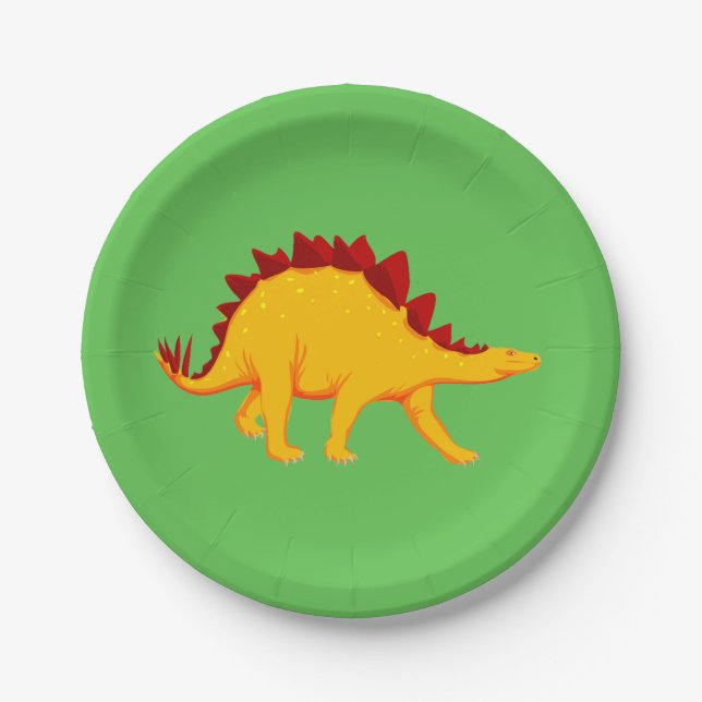 Assiettes En Carton Le thème de la fête des dinosaures (Devant)