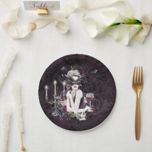 Assiettes En Carton Le Vampiress   Moody Gothic Vampy Glam Pale Peau