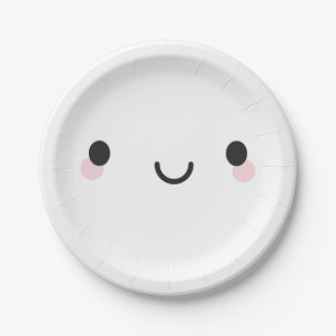 Assiettes En Carton Le visage heureux de Kawaii