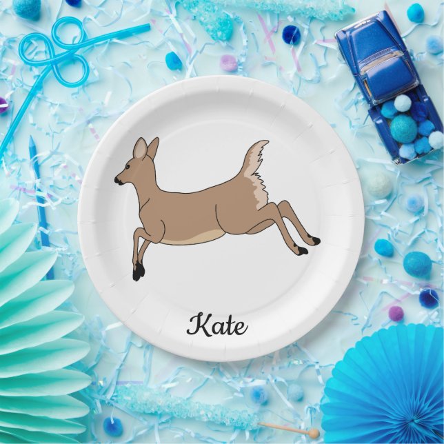 Assiettes En Carton Leaping Deer Animal (Fête)