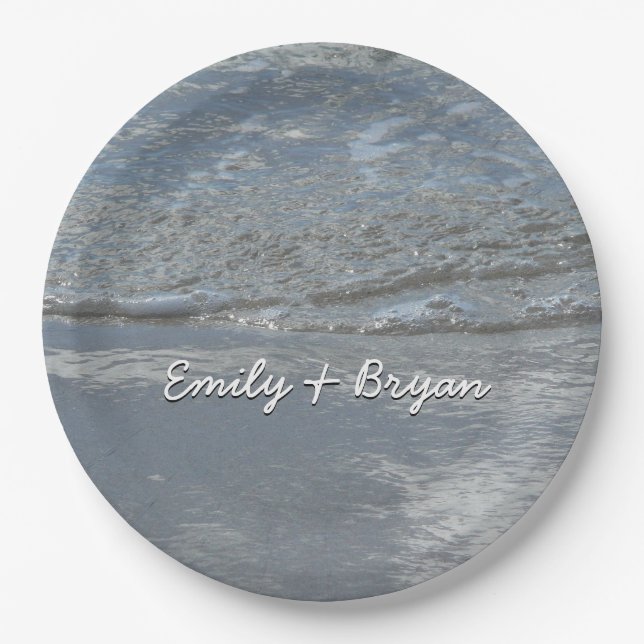 Assiettes En Carton L'eau sur la plage Photographie Abstraite (Devant)