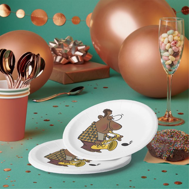 Assiettes En Carton Lecteur saxophone (Créateur téléchargé)