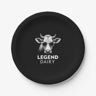 Assiettes En Carton Légende Laiterie Drôle Agriculteur Vache Agriculte
