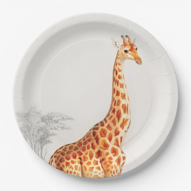 Assiettes En Carton L'élégante girafe (Devant)