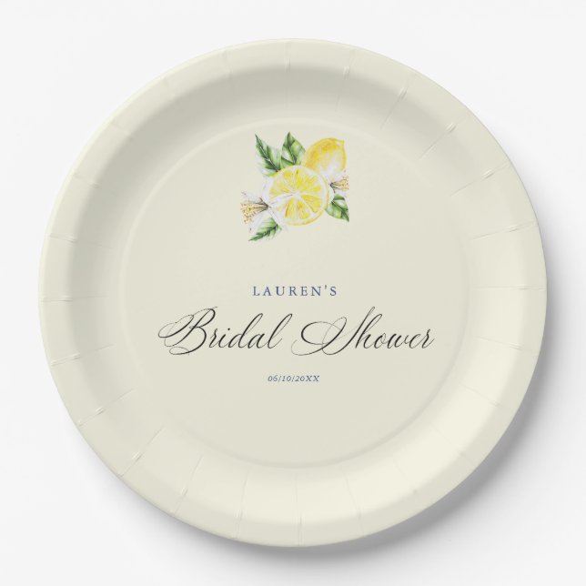 Assiettes En Carton Lemon Mediterranean bridal shower italian  (Devant)