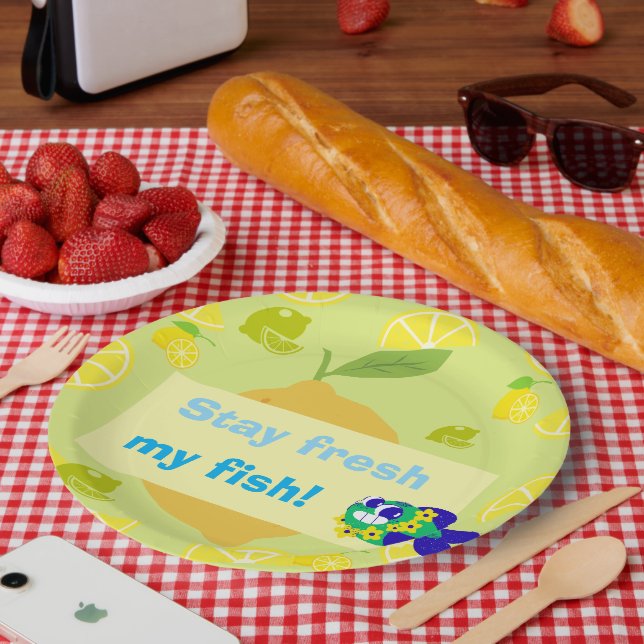 Assiettes En Carton Lemon Vibes  (Pique-nique)