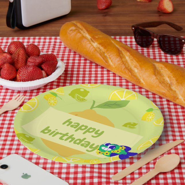 Assiettes En Carton Lemon Vibes  (Pique-nique)