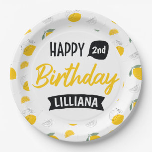 Assiettes En Carton Lemonade Stand Happy Birthday Thème Personnalisé