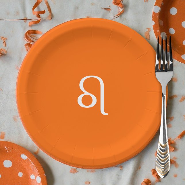 Assiettes En Carton Leo zodiac - néon orange (Créateur téléchargé)