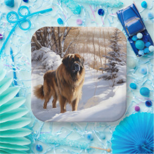 Assiettes En Carton Leonberger Laissez-le neiger Noël