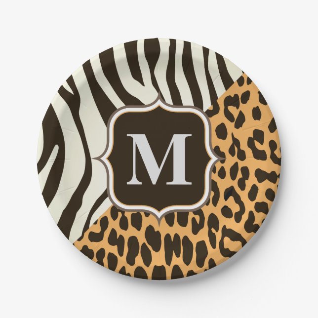 Assiettes En Carton Leopard et Zebra (Devant)