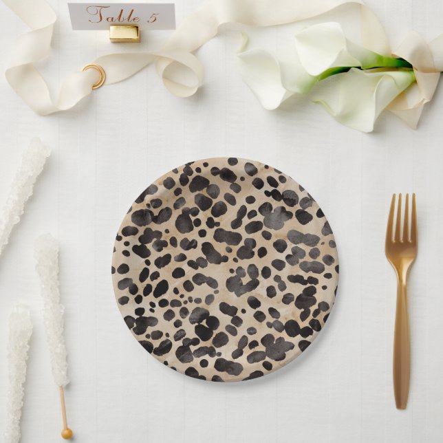 Assiettes En Carton Leopard Imprimé Animalier Mariage Moderne  (Mariage)