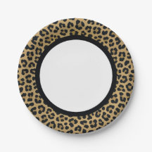 Leopard Print Rim Black Center Safari Animal
