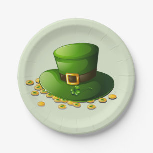 Assiettes En Carton Leprechaun Casquette et pièces d'or