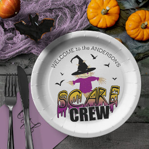 Assiettes En Carton L'équipage de Scare Welcome Purple ID1002