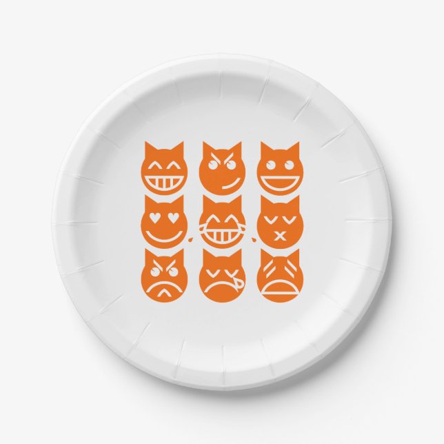 Assiettes En Carton Les 9 vies du chat Emoji (Devant)