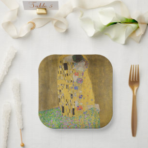 Assiettes En Carton Les amoureux embrasser Embrace par Gustav Klimt