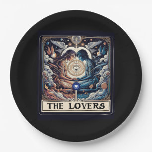 Assiettes En Carton LES AMOUREUX Tarot Céleste Homme & Femme Âmes sœur