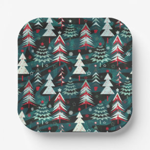 Assiettes En Carton Les arbres de Noël.