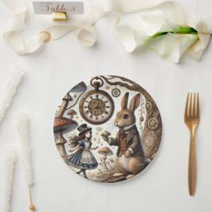 Assiettes En Carton Les aventures d'Alice au pays des merveilles lapin