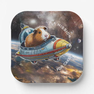 Assiettes En Carton Les Cochons de Guinée dans l'espace ! Explorateur