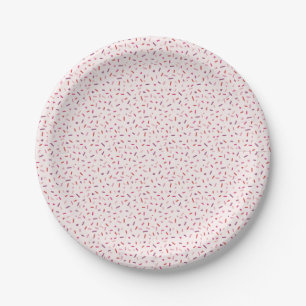 Assiettes En Carton Les coeurs et les arroses de la Saint-Valentin rou