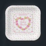 Assiettes En Carton Les Coeurs Roses Serrent Un Petit Baby shower Amou<br><div class="desc">Les coeurs de parties scintillant rose doux et faux or forment une couronne en forme de coeur pour "A Little Sweetheart" dans ce design plein de coeur. Conception composite par Holiday Hearts Designs.</div>