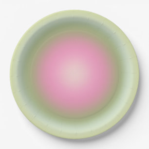 Assiettes En Carton Les Couleurs 07 Aura Rose Et Vert Gradient
