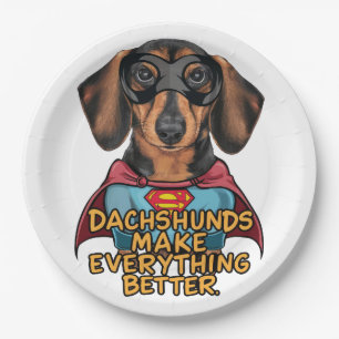 Assiettes En Carton Les Dachshunds rendent tout meilleur