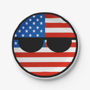 Assiettes En Carton Les Etats-Unis Geeky tendants drôles Countryball