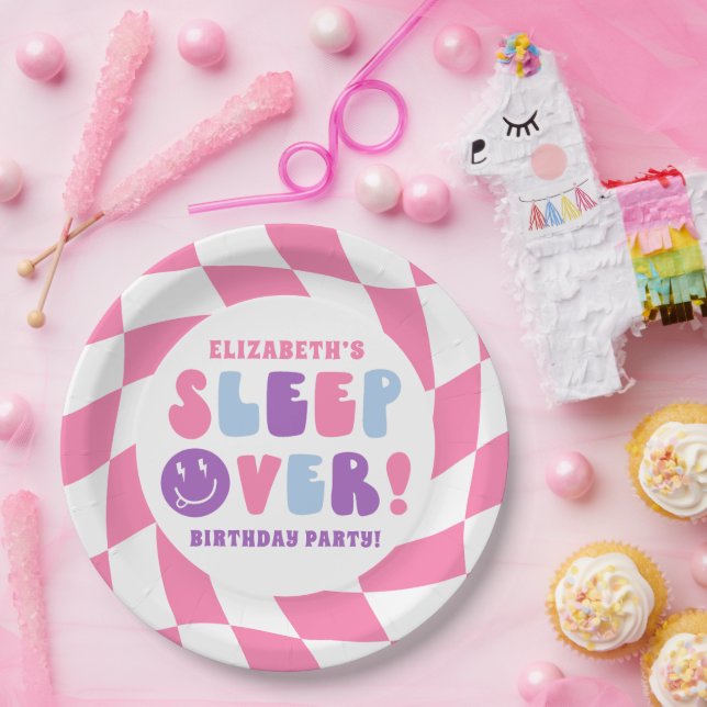 Assiettes En Carton Les Filles Rétro dorment au-dessus de la fête (Fête)