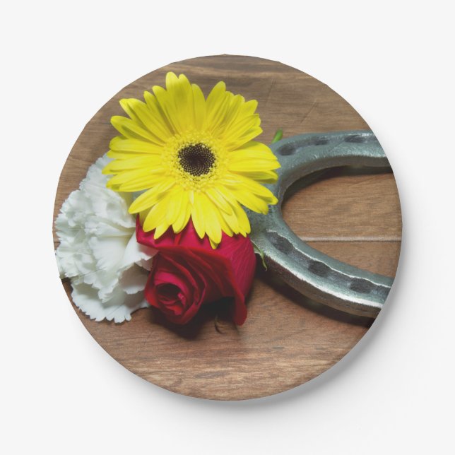 Assiettes En Carton Les fleurs de la couronne triple (Devant)