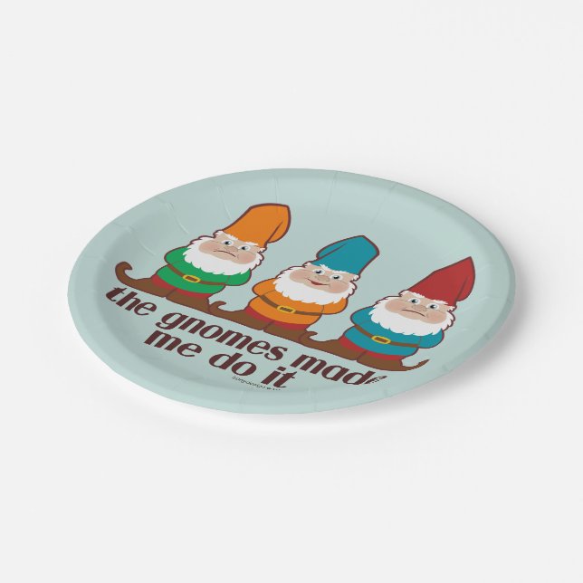 Assiettes En Carton Les gnomes m'ont incité à le faire bleu (Angle)