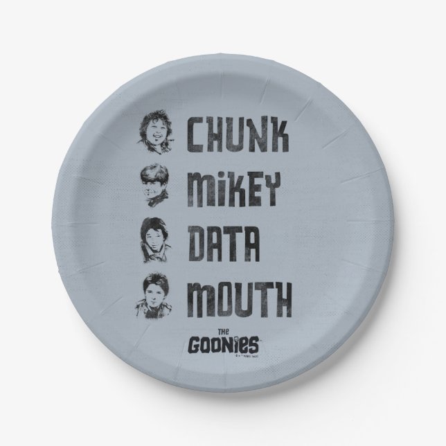 Assiettes En Carton Les Goonies | Couche, Mikey, Données, Bouche (Devant)