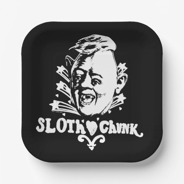 Assiettes En Carton Les Goonies "Sloth ♥ Chunk" (Recto)