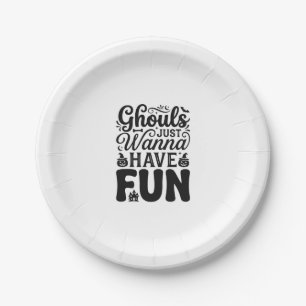 Assiettes En Carton Les goules veulent juste s'amuser SVG Halloween vi