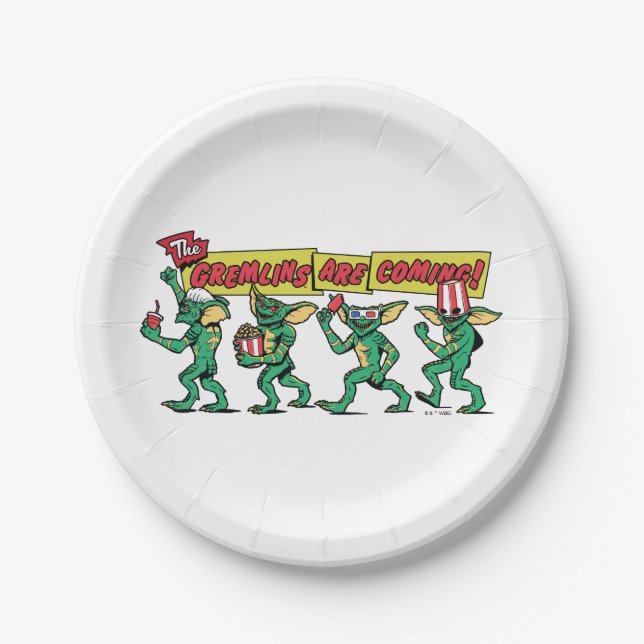 Assiettes En Carton Les Gremlins™ arrivent (Devant)