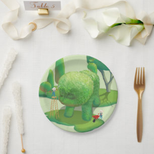 Assiettes En Carton Les jardiniers de chats et les animaux verts