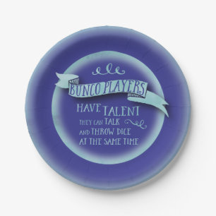 Assiettes En Carton Les joueurs de Bunco ont le talent - style de